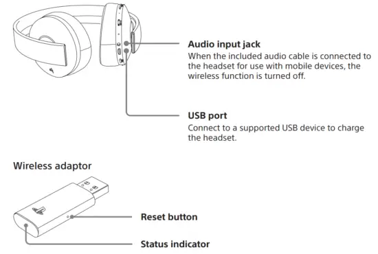 PlayStation 3002498 Gold Wireless Headset - Bottom