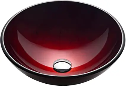 Kraus GV-200 Irruption Red Glass Vessel Bathroom Sink
