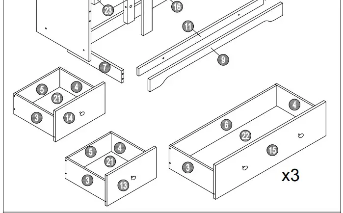 A T HOME GREY 3+2 Drawer Chest5