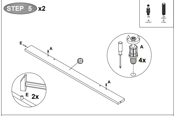 A T HOME GREY 3+2 Drawer Chest5452