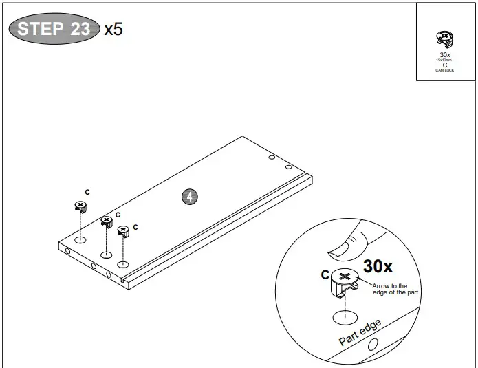 A T HOME GREY 3+2 Drawer Chest5k