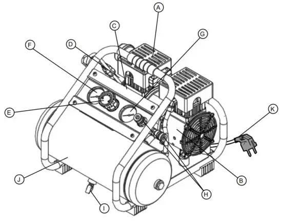 TJEP 8 10 2 Connect Fastening Silent Compressor - Key parts