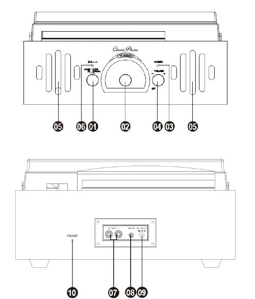 Lenco TT-43 Turntable with radio Bluetooth and FIG 4
