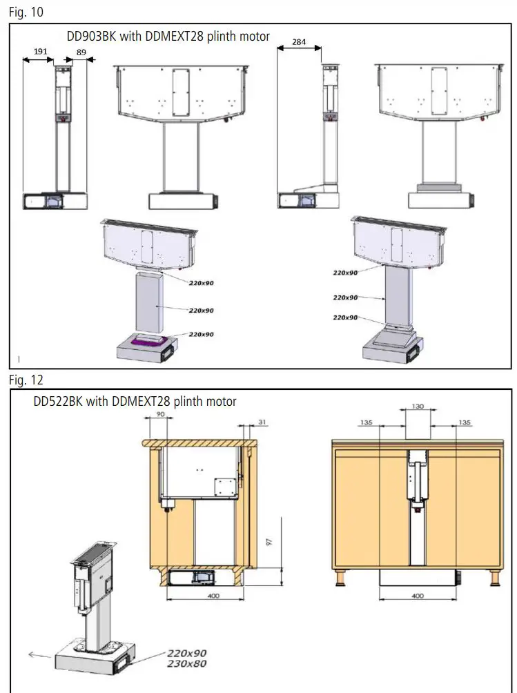 caple DD522BK Downdraft Hood Instruction Manual - Fig. 7,8