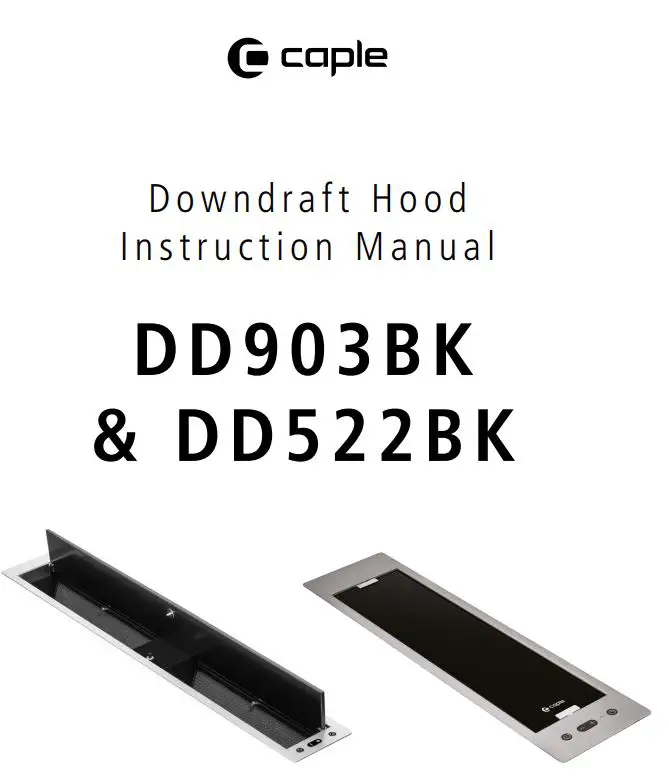 caple DD522BK Downdraft Hood Instruction Manual