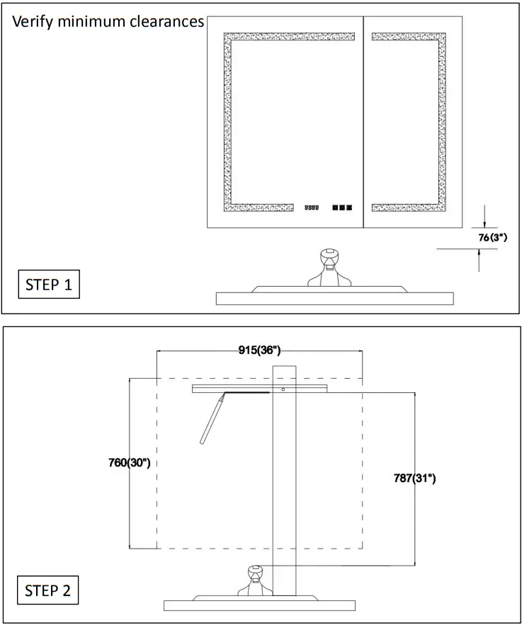 ExBrite B08ZND2SMN LED Lighted Medicine Cabinet - Hanging Walls