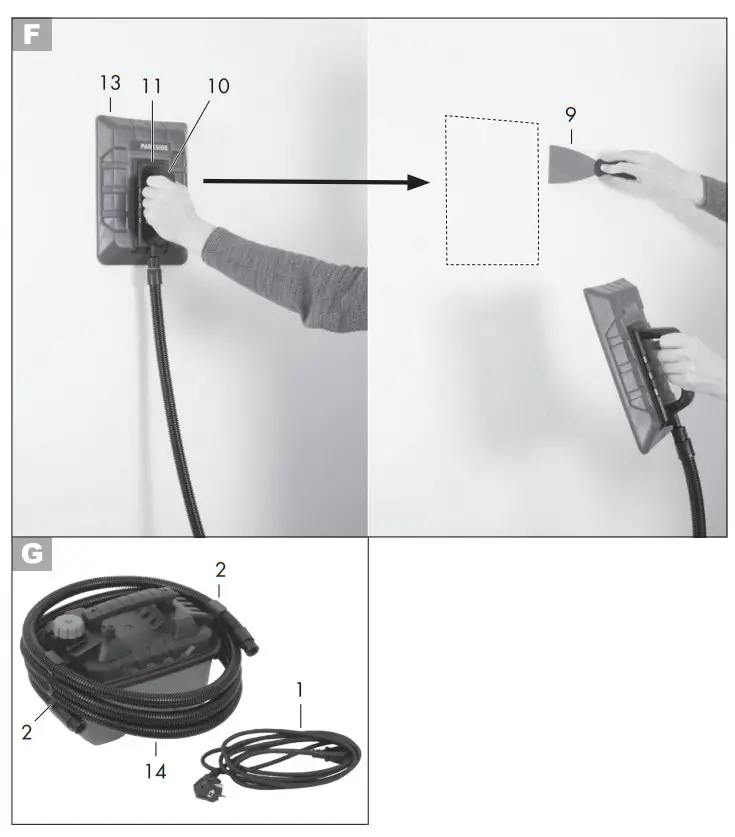 PARKSIDE PDTA 5 A1 Steam Wallpaper Stripper - fig 2