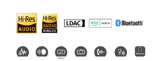 Technics E A H-A800 Wireless Noise Cancelling Headphone 17