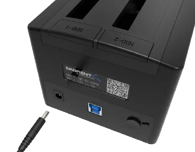Sabrent EC-HDFN USB 3.0 to SATA Dual Bay External Hard Drive Docking fig 2
