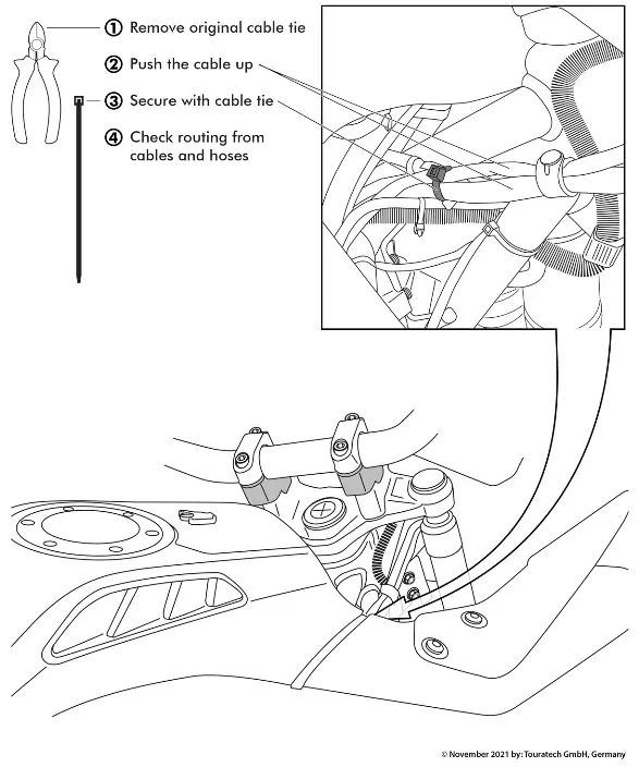 TOURATECH BMW R1250GS 35mm Handlebar Raisers Offset Risers -fig 1