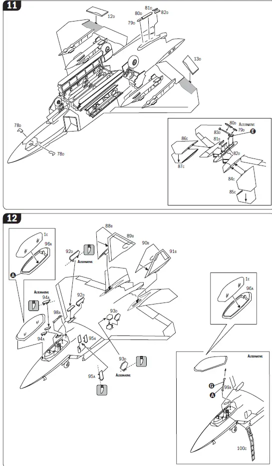 ITALERI 2822 F-22 A Raptor Lockheed Martin Boeing-13