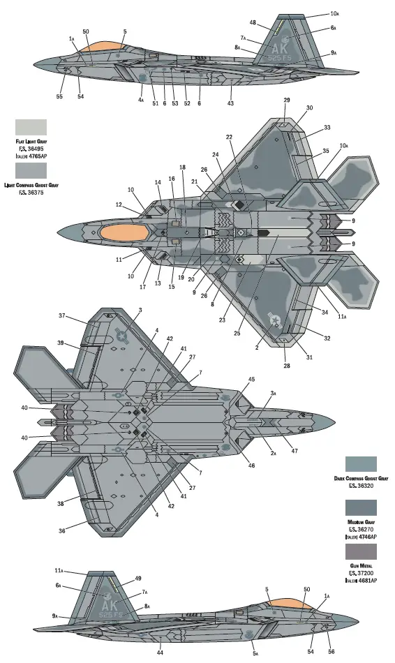 ITALERI 2822 F-22 A Raptor Lockheed Martin Boeing-14