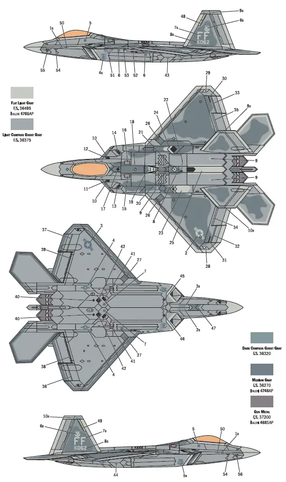 ITALERI 2822 F-22 A Raptor Lockheed Martin Boeing-15