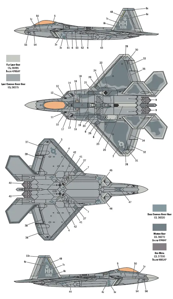ITALERI 2822 F-22 A Raptor Lockheed Martin Boeing-16