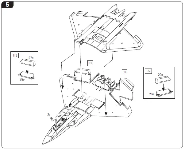 ITALERI 2822 F-22 A Raptor Lockheed Martin Boeing-8