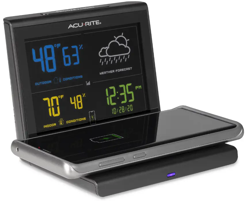 ACURITE Weather Valet with Wireless Qi-Charging Pad