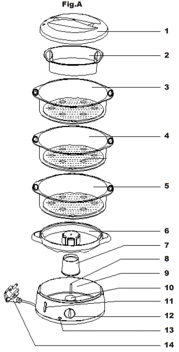 beper BC 250 Steam Cooker - FIG 1