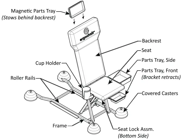 ergochair ERGO-RS Height Adjustable Creeper Seat 03