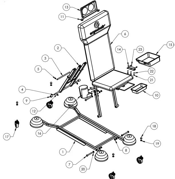 ergochair ERGO-RS Height Adjustable Creeper Seat 06
