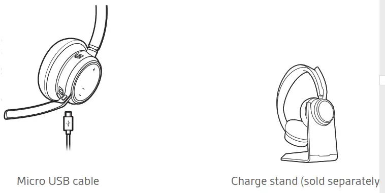 poly Voyager Focus 2 UC Series Bluetooth - USB port.