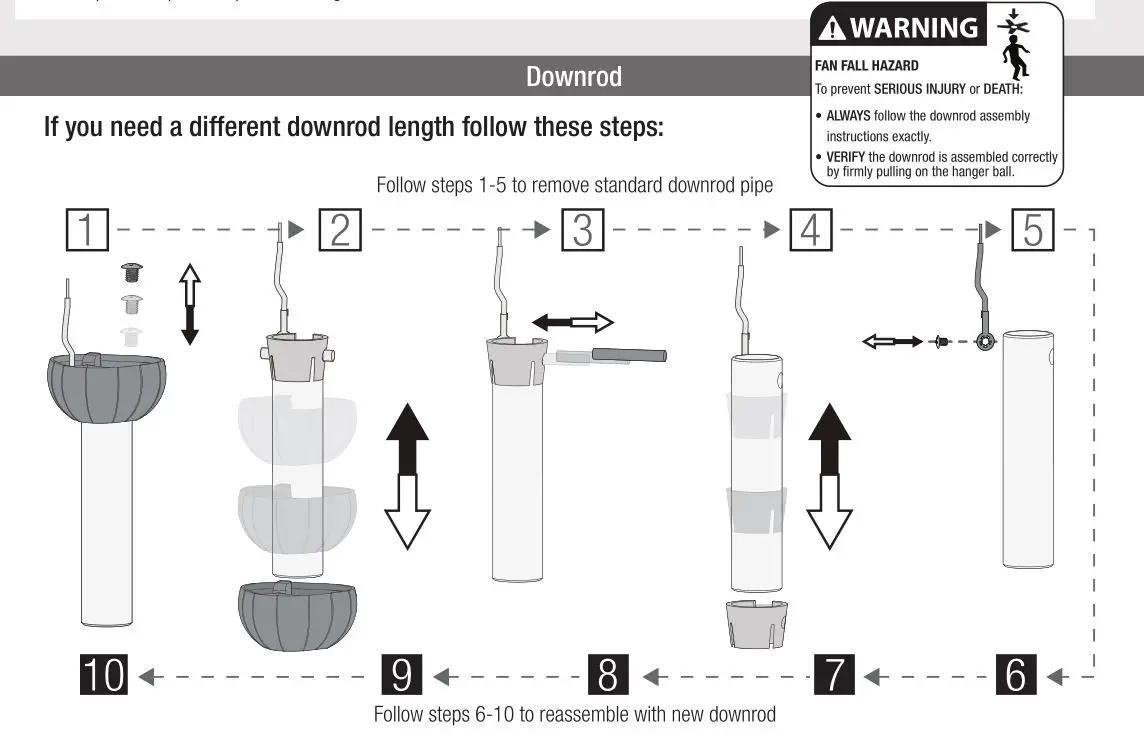 Hunter Ceiling Fan 50780 or 50783 - Downrod