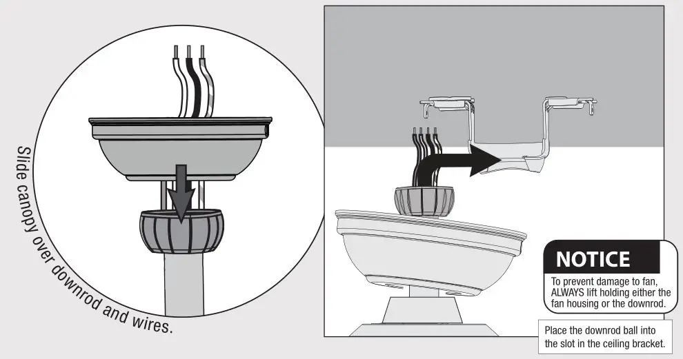 Hunter Ceiling Fan 50780 or 50783 - Hanging the Fan