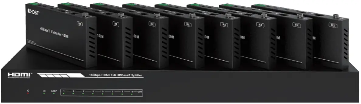 COVID D1H8B-200 18Gbps HDMI 1x8 HDBaseT Splitter