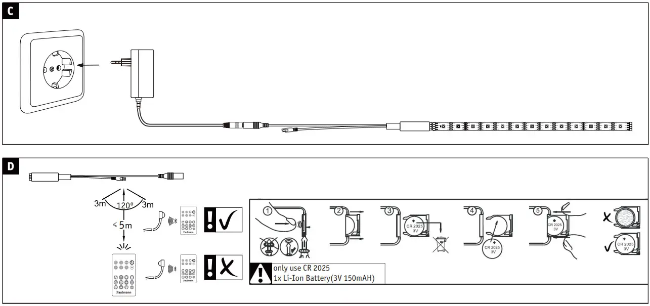 Paulmann 788 87 EntertainLED LED Stripe Dynamic RGB 3m 10VA Complete Set - Figure 4