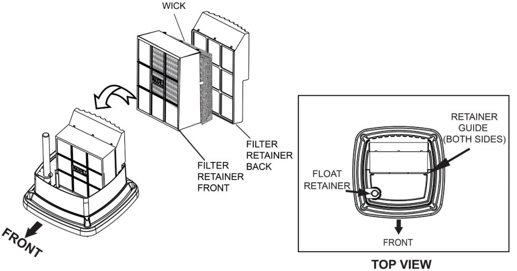 AIRCARE Pedestal Evaporative Humidifier - Remove wick from frame