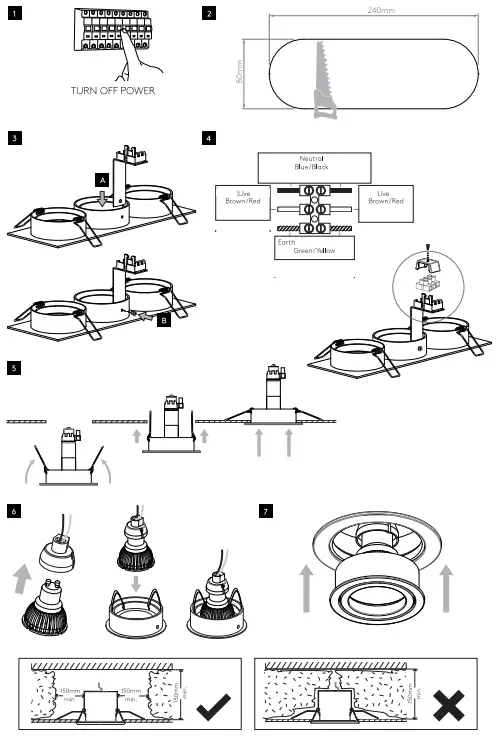 astro Taro Triple Adjustable Interior Downlight - 1