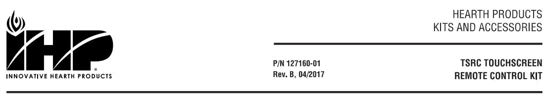 IHP 127160-01 TSRC Touchscreen Remote Control Kit Instruction Manual