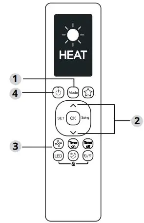 MRCOOL BGEFU1 AHU Remote Control User Manual - HEAT Mode