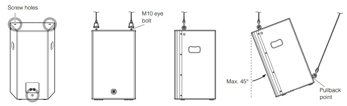 YAMAHA CHR Series Speaker System - Suspended Installation Using Eye Bolts