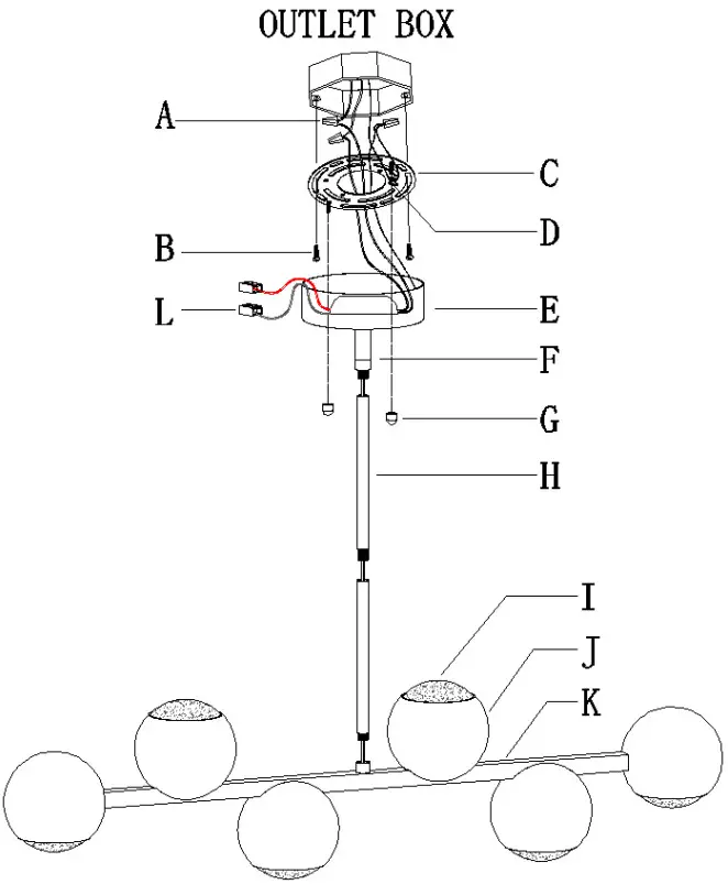 ZEVNI A04632 Kerr 6 Light Gold Modern Contemporary Chandelier - fig 1