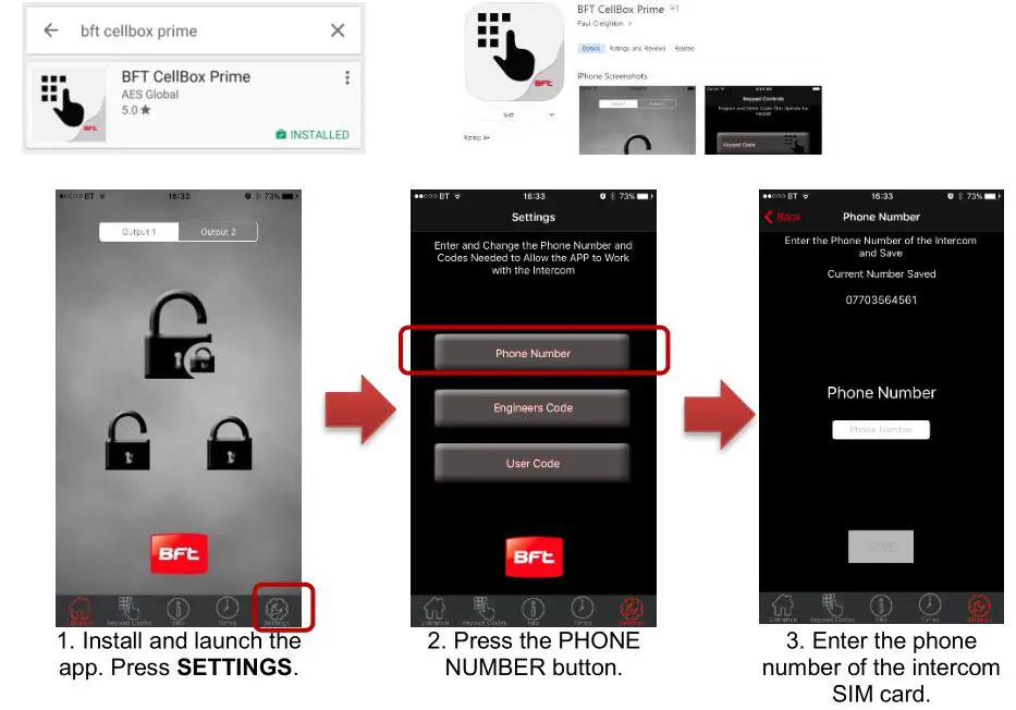 TRINITY GATE CellBox Prime Cellular Intercom System - Using the BFT CellBox Prime App