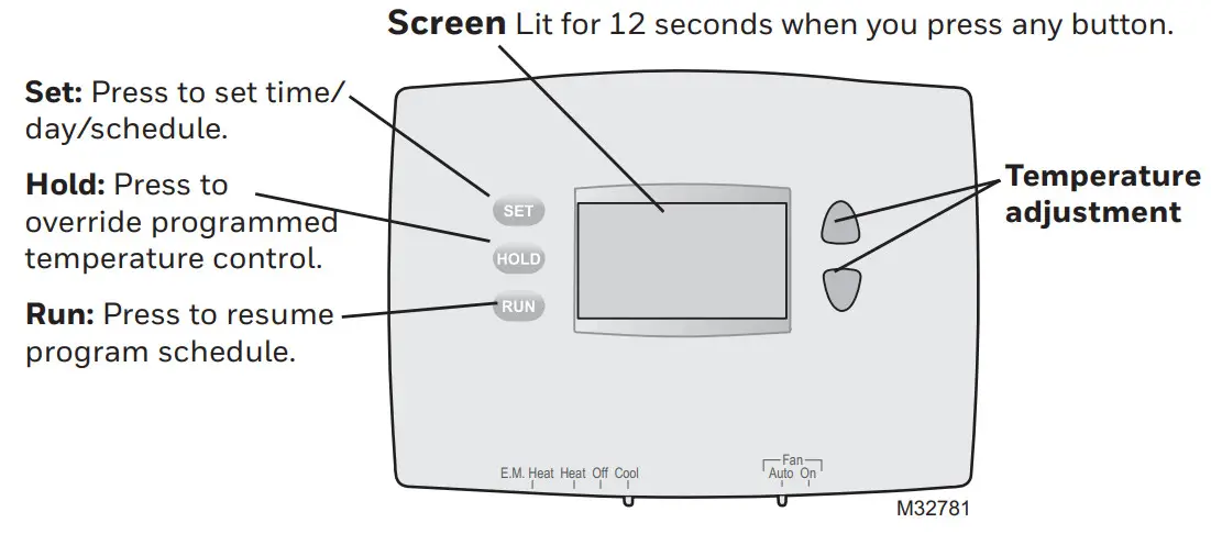 Honeywell Pro 2000 Series Programmable Digital Thermostat - figure 1