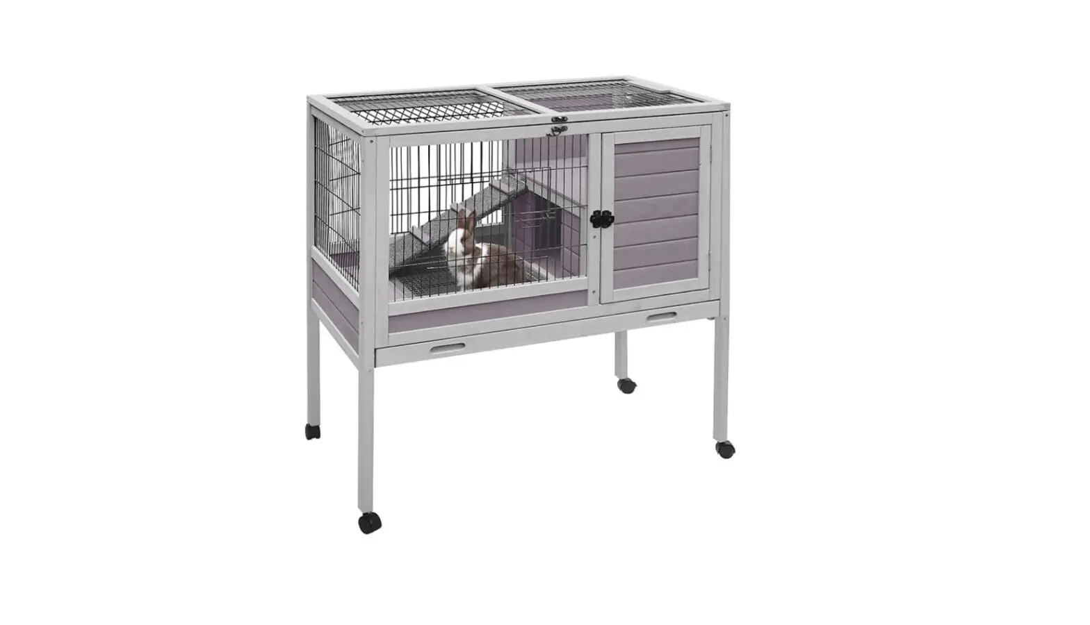 Aivituvin Air 53 Rabbit Hutch Bunny House On Wheels Hamster Cage With Tray Instruction Manual
