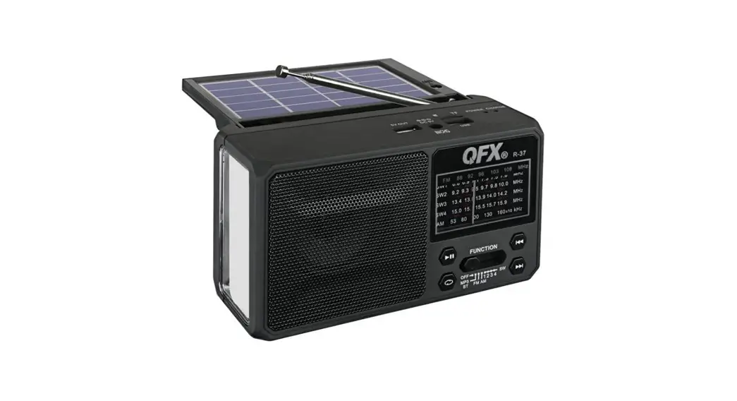 Qfx R-37 Rechargeable Solar 6 Band Radio Portable Speaker User Manual