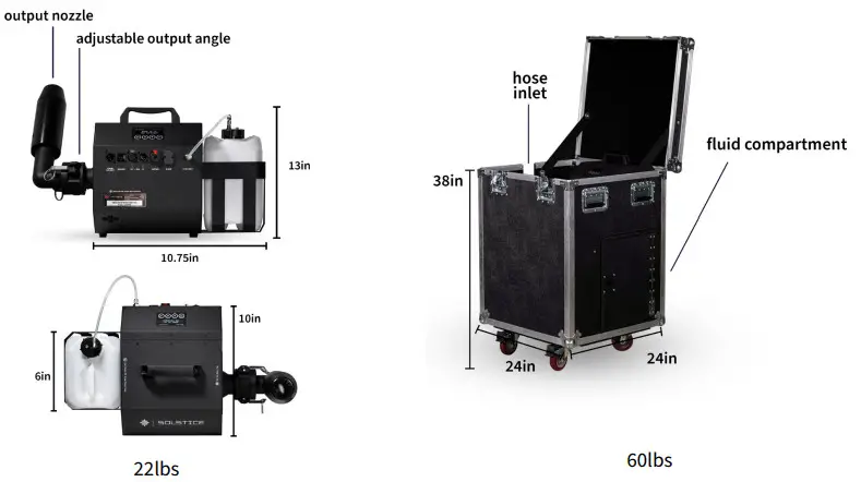 MASTER FX Solstice Modular Snow System - DIMENSIONS