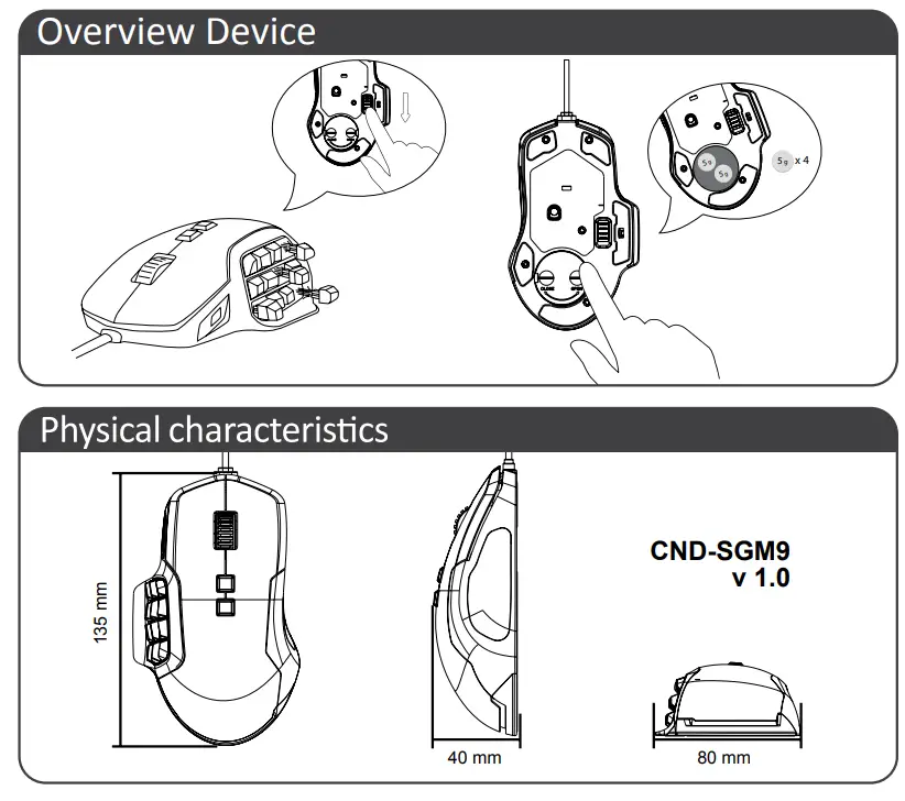 CANYON CND-SGM9 Mouse Right Hand USB Mouse- Overview