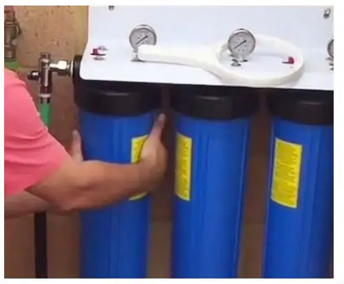 MWF Big Blue Whole House Water Filtration Systems - Once loosened with the tool