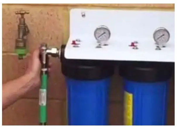 MWF Big Blue Whole House Water Filtration Systems - Shut off the water supply