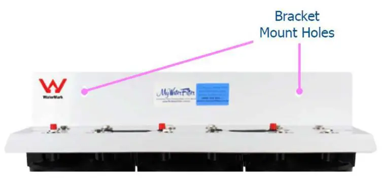 MWF Big Blue Whole House Water Filtration Systems - The whole house big blue filter system bracket has 2 x holes to attach it onto the wall.