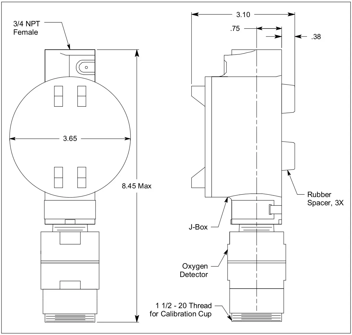 RKI INSTRUMENTS 65-2322RK Oxygen Transmitter - Figure 3