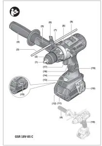 BOSCH GSR GSB 18V 85 C Professional Cordless Drill - figure 1