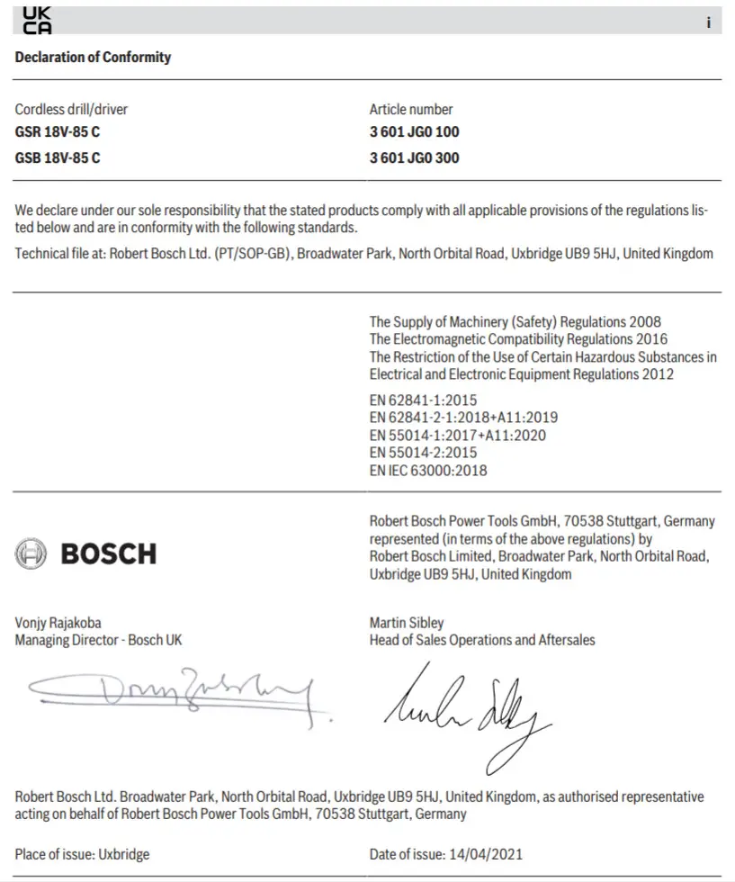 BOSCH GSR GSB 18V 85 C Professional Cordless Drill - figure 6