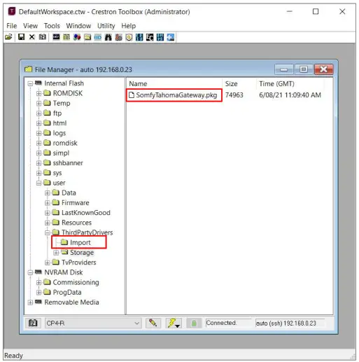 sOmfy Crestron Home Tahoma RTS Smart Shading- WORKSPACE