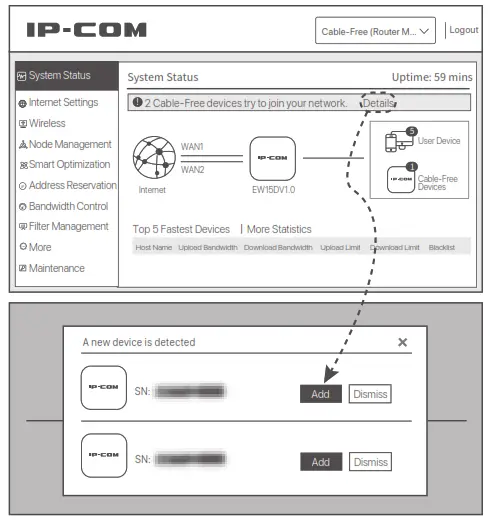 IP COM EW15D Comp Fi 6 Desktop Version AC 300 Tri Band Cable-Free Wi Fi Router - Details