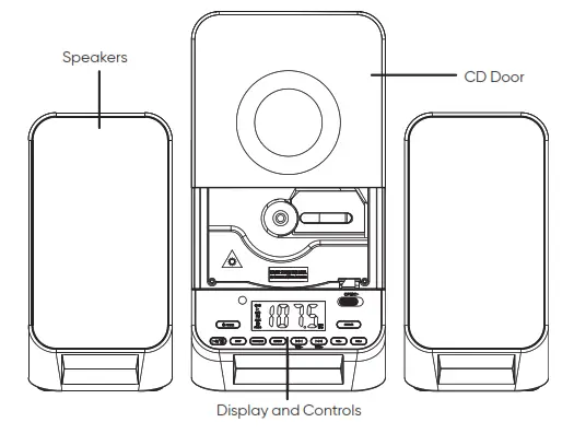 onn 100008722 Mini CD Stereo System - Overview 1