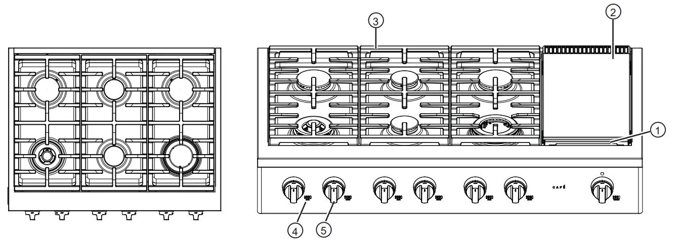 CAFE CGU366 36 Inch Professional Rangetops - FEATURES
